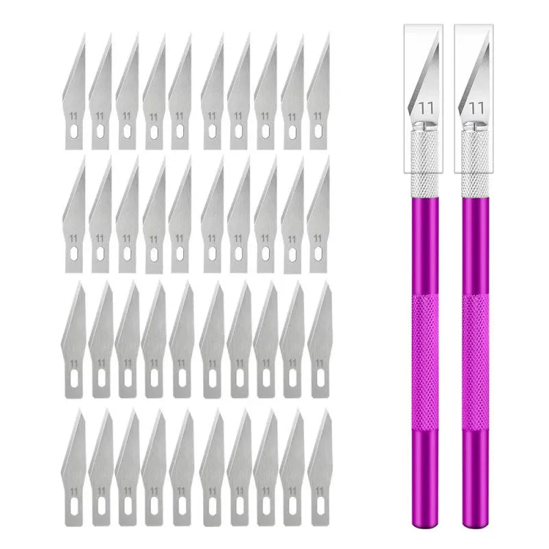 Non-slip Metal Engraving Knife Set with 40 