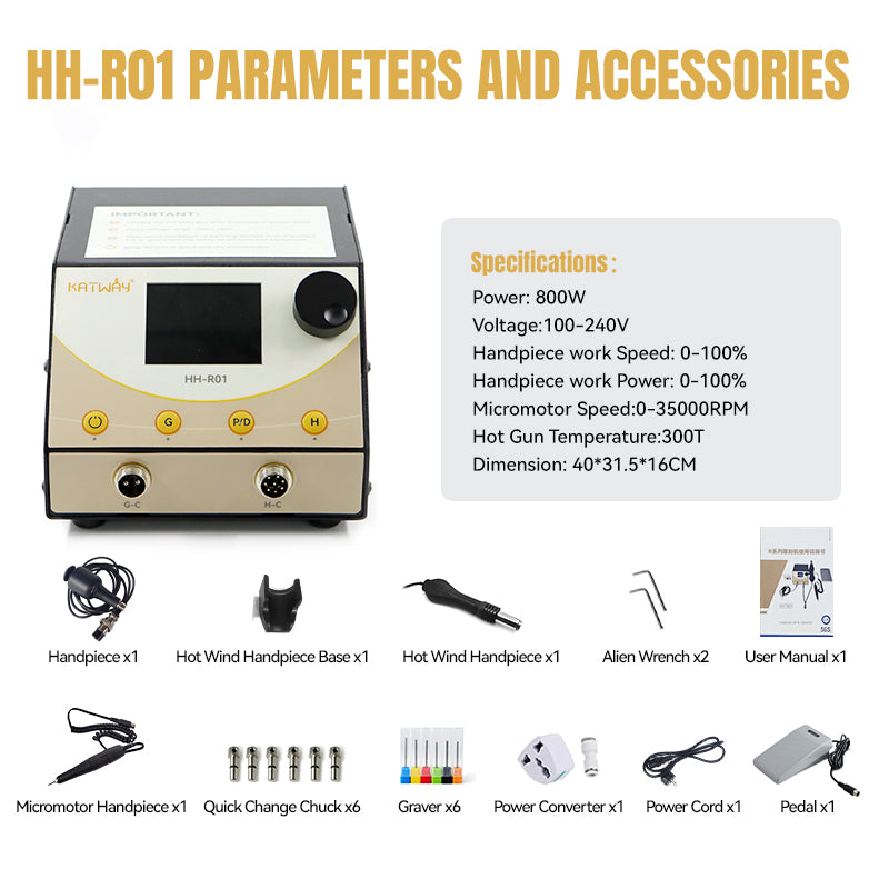 All-in-One Engraving Machine with Micro Motor and Hot Air System, HH-R01